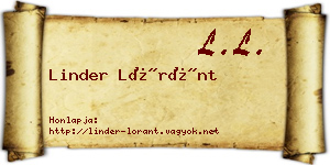 Linder Lóránt névjegykártya