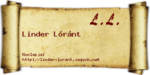 Linder Lóránt névjegykártya