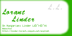 lorant linder business card